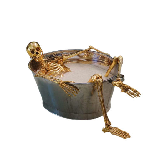 Skeleton in tub